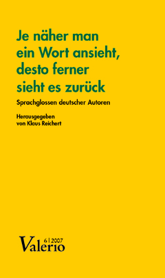 Buchcover: Je näher man ein Wort ansieht, desto ferner sieht es zurück