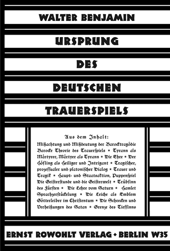 Buchcover: Ursprung des deutschen Trauerspiels