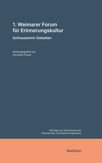 Buchcover: 1. Weimarer Forum für Erinnerungskultur