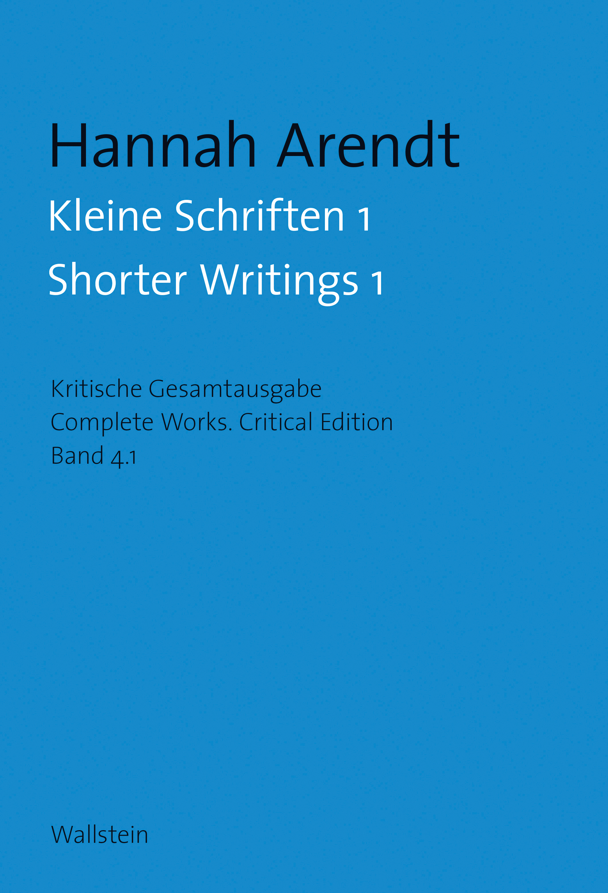 Buchcover: Kleine Schriften I / Shorter Writings I