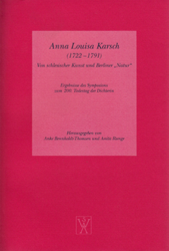 Buchcover: Anna Louisa Karsch (1722 - 1791). Von schlesischer Kunst und Berliner »Natur«