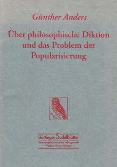 Über philosophische Diktion und das Problem der Popularisierung Cover Über philosophische Diktion und das Problem der Popularisierung