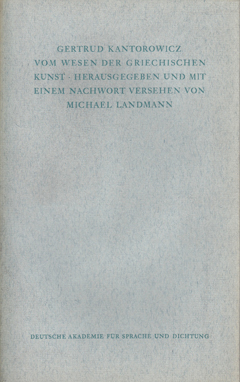 Buchcover: Vom Wesen der griechischen Kunst