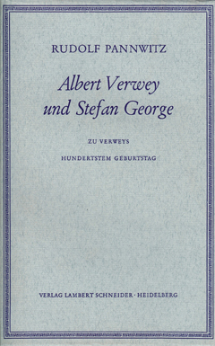 Albert Verwey und Stefan George Cover Albert Verwey und Stefan George